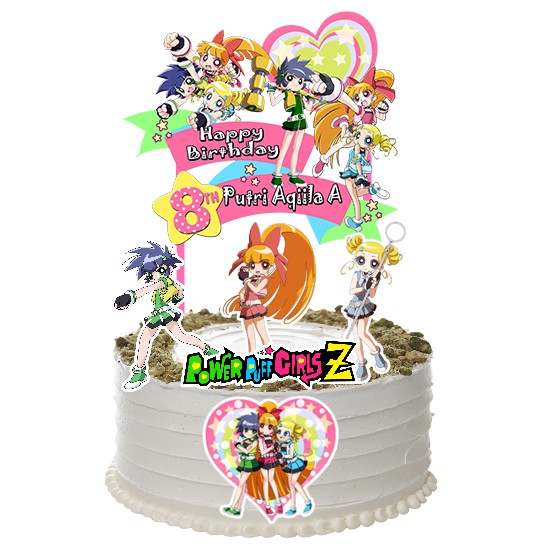 Power P u ff Girl Topper Cake Birthday / Hiasan Kue Ulang Tahun