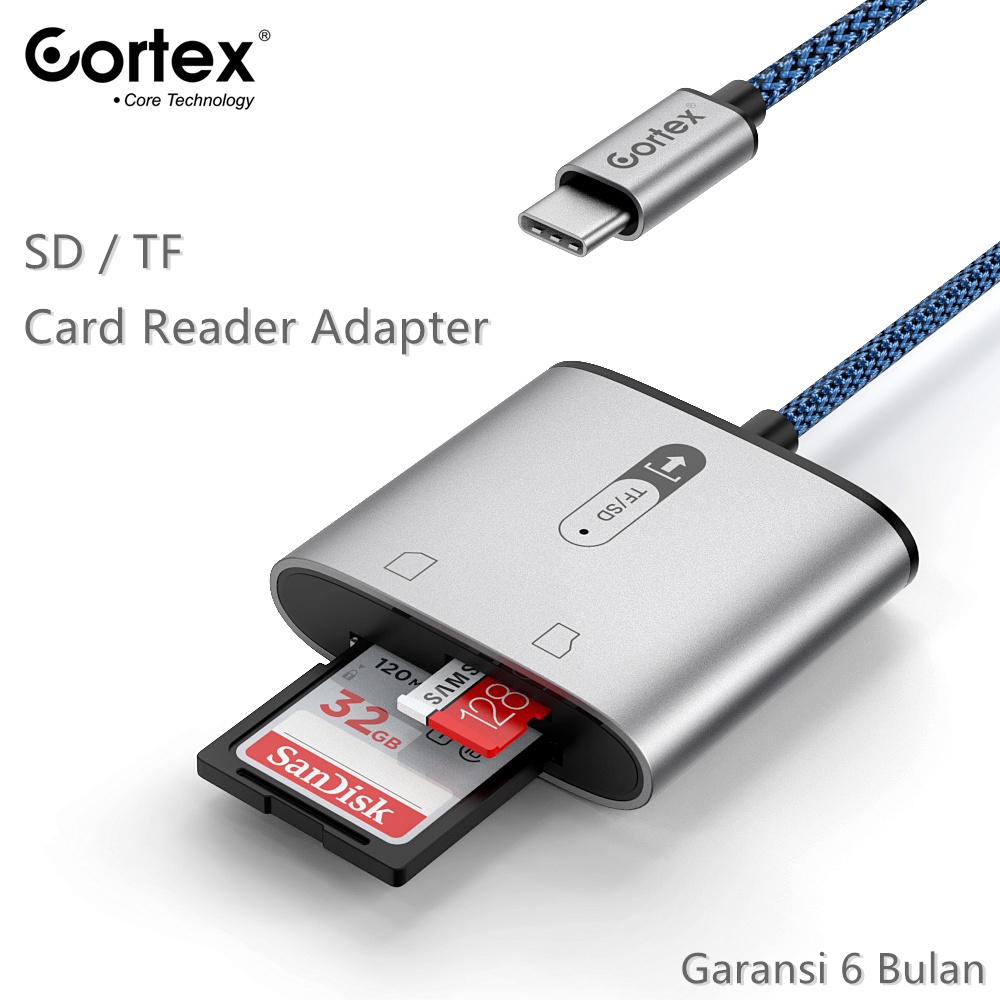 Cortex MH367 USB C/Type-C To SD/TF Card  2in1 Card Reader Adapter