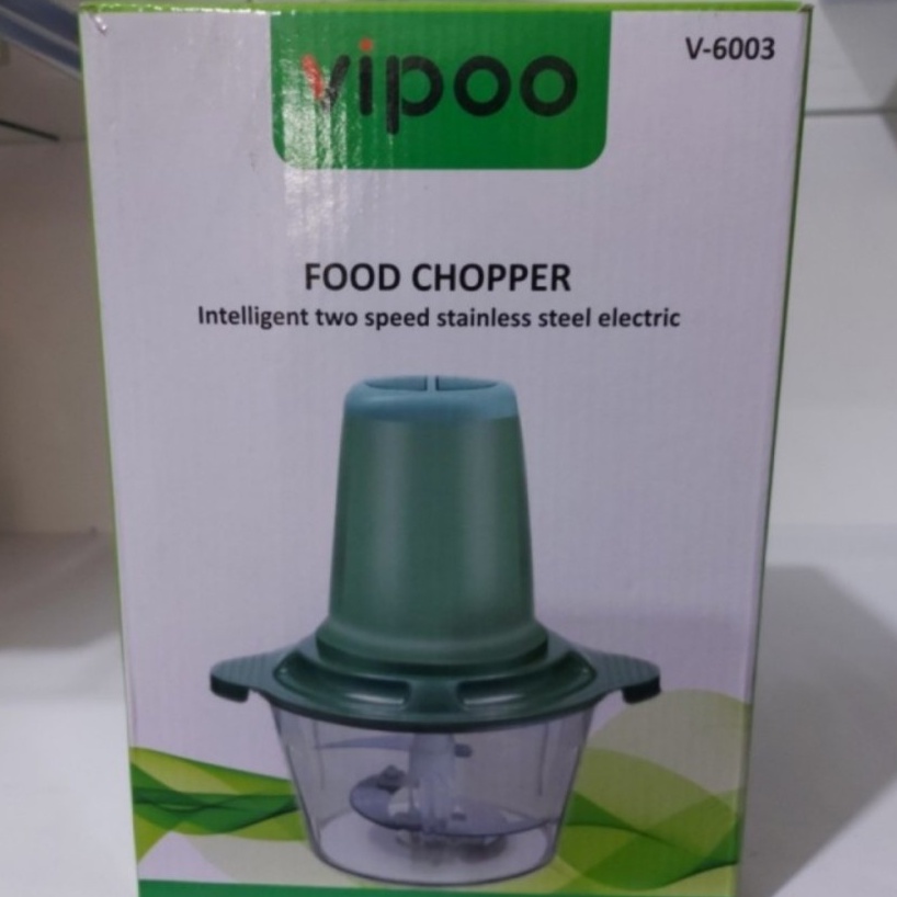 Blender Kapsul Food Chopper V-6003 Alat Penggiling Daging/Sayur/Buah Dan Bumbu Listrik Dengan 2 Kecepatan Bahan Pisau Stainless Steel