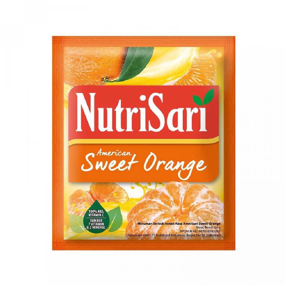 

Nutrisari Jeruk Manis 14gr 1 Renceng Isi 10 Sachet