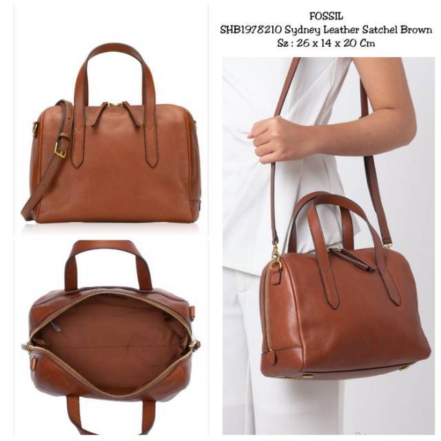 bag fossil satchel sidney brown ori usa - tas fossil sydney brown original