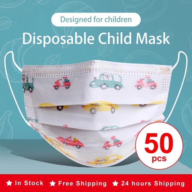 𝘈𝘉𝘎✰ Masker Anak Karakter Earloop 3ply isi 50 pcs 3 ply / Masker anak cewe cowo 3ply Medical grade / Masker Anak Model Earloop Motif Cowok Cewek 1033