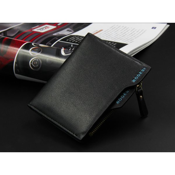 Dompet D836 Dompet Pria Lipat Kulit Men Fashion Letter Wallet - Hitam