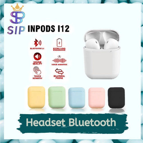 inPods 12 Macaron TWS Earphone Bluetooth V5.0 Headset HIFI Stereo Wireless i12 Earphones with Free Case