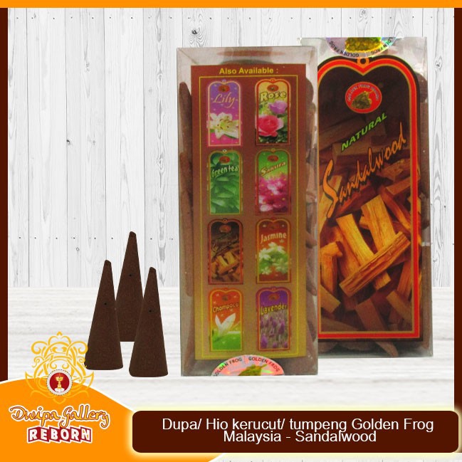 Dupa/ Hio kerucut/ tumpeng Golden Frog Malaysia - Sandalwood