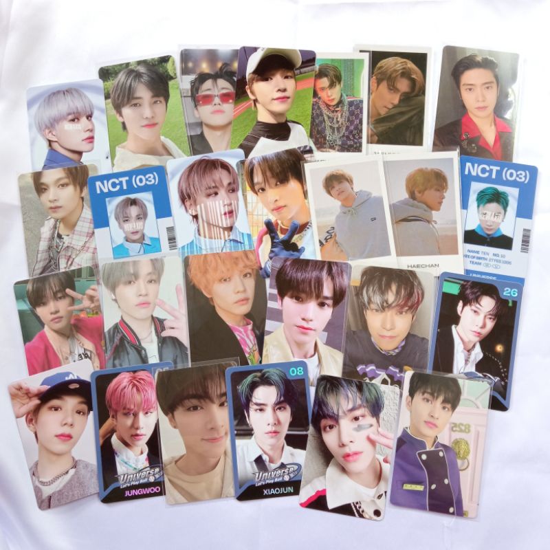pc jaehyun, jaemin, haechan nct (WAJIB CO PACKING) tc id universe photocard taeyong jisung mark offi