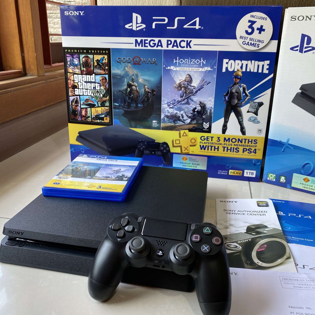 Sony Ps4 Slim 1tb Mega Pack Bundle Bonus Game Digital Shopee Indonesia