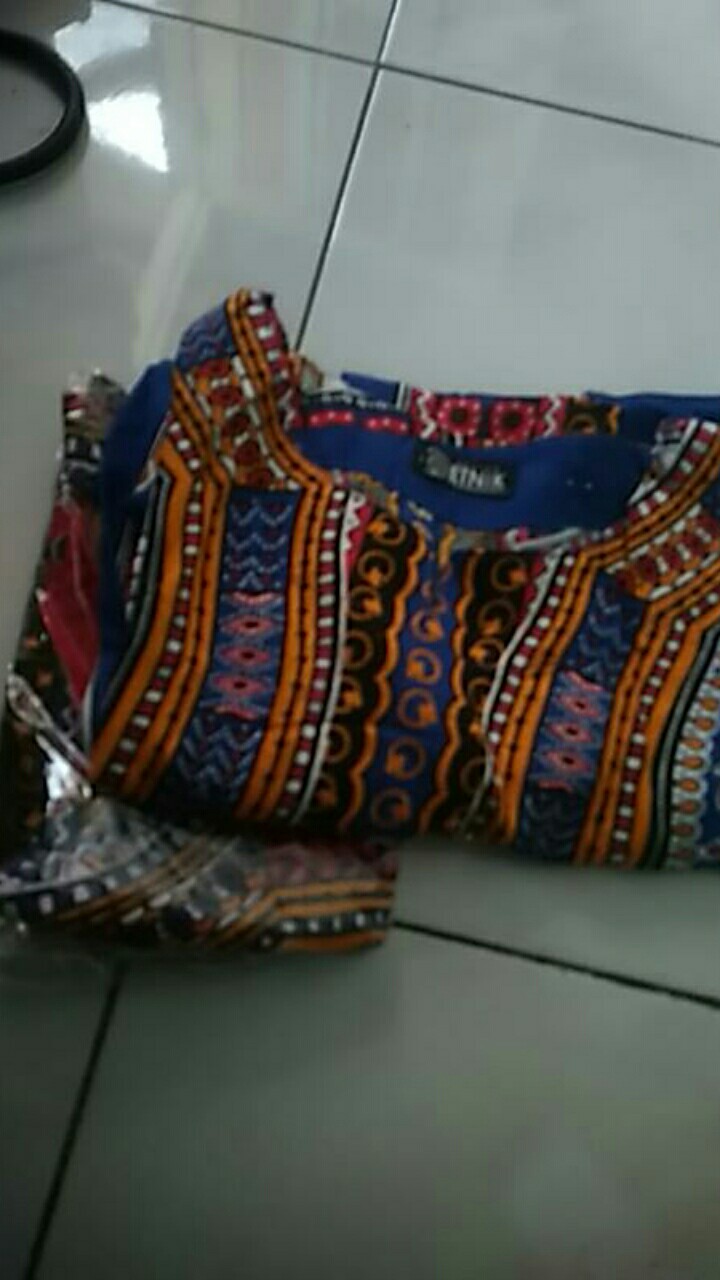 Baju Etnik Kaos Etnik Dashiki Bohemian Style All Size Pria Wanita Dasar Warna