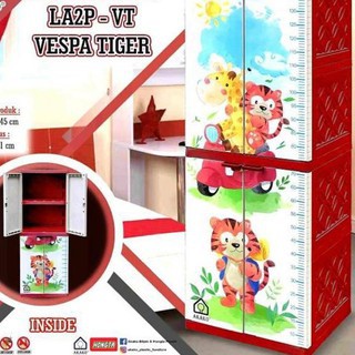 ful kunci 4 susun EXEL / CONTAINER /  LEMARI BAJU / LEMARI PAKAIAN PLASTIK TIGER