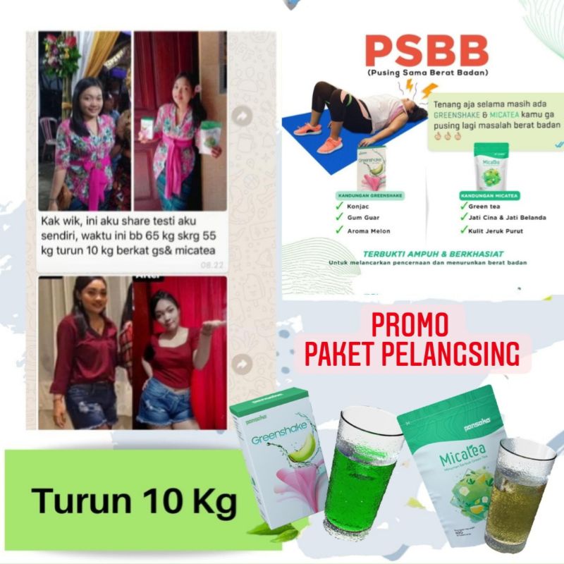 

Promo Paket Pelangsing Greenshake & Micatea