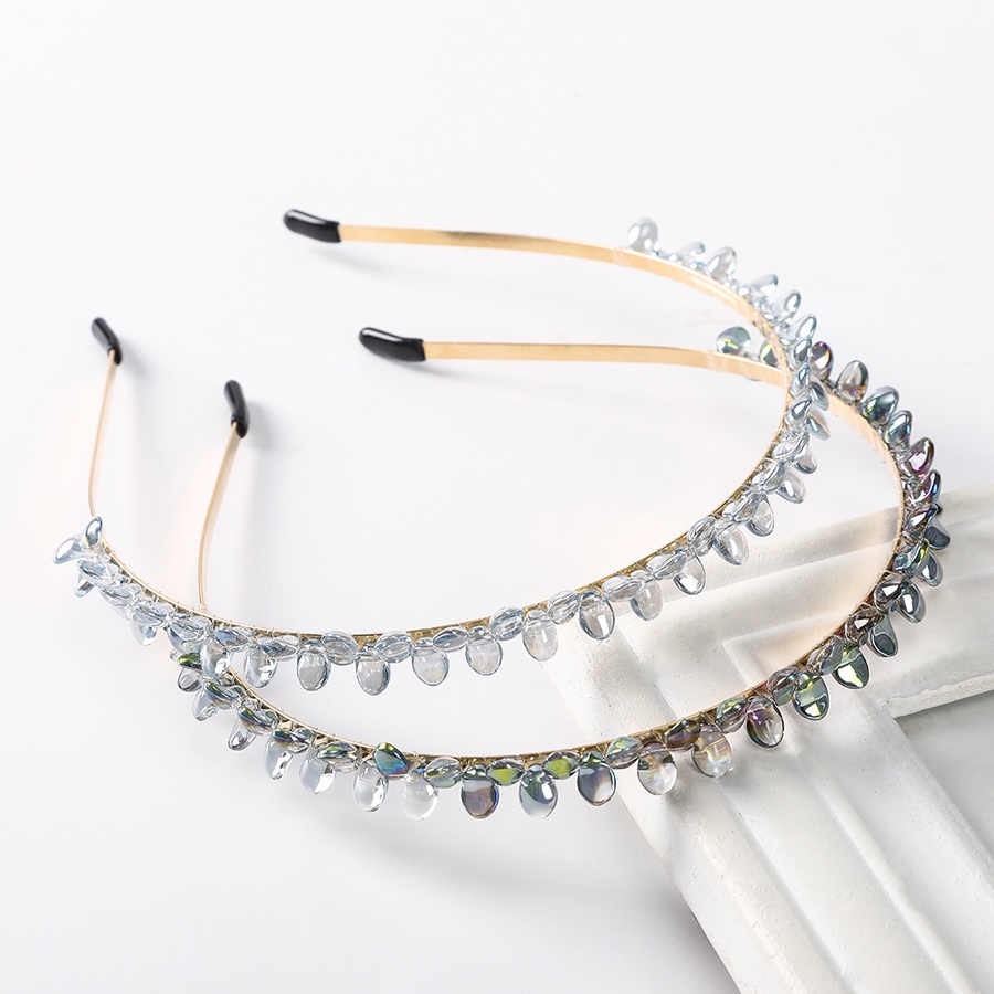 Korean Crystal Diamond Alloy Headband For Woman Rhinestone Thin Hair Band Hair Accessories