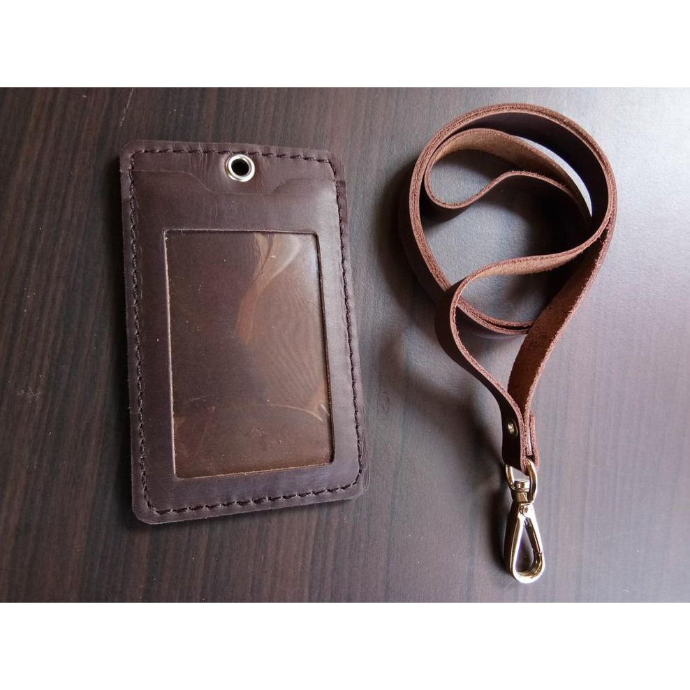 

gantungan id card kulit id card holder tempat kta