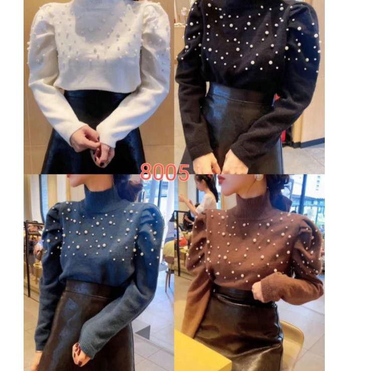 BIG SALE PREMIUM / Atasan wanita rajut mutiara 8005 / Baju rajut import