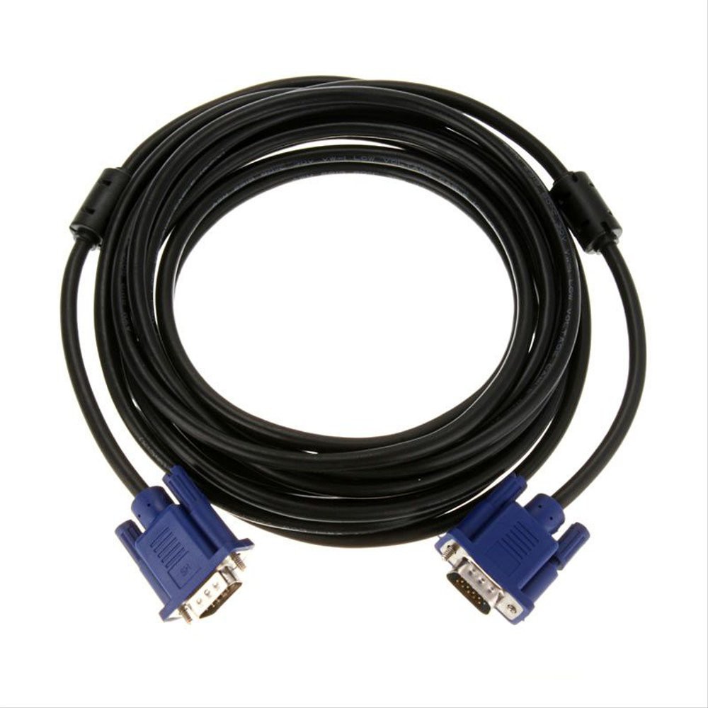 KABEL VGA 10m Hitam (3+6) Full Copper Gold Pin