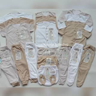  FLUFFY  PERLENGKAPAN BAYI  BARU PAKET  BAJU  NEWBORN KHAKI 