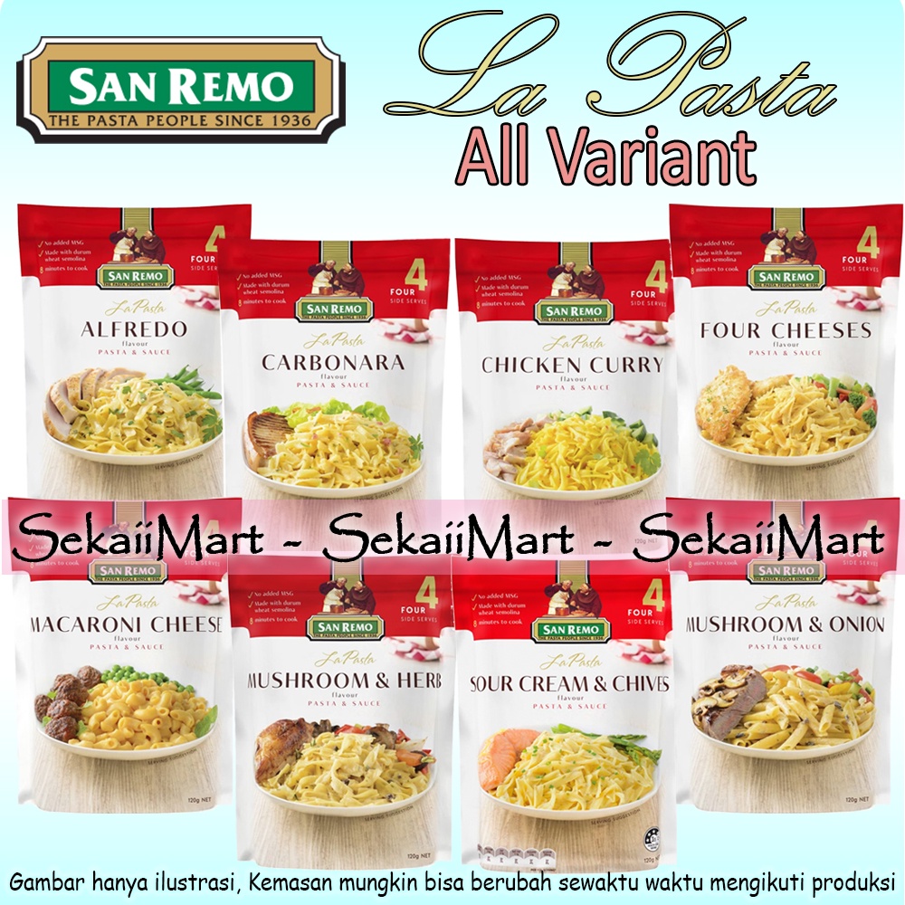 

SAN REMO La Pasta All Variant 120g - SANREMO Pasta dan Sauce Instant Siap Masak
