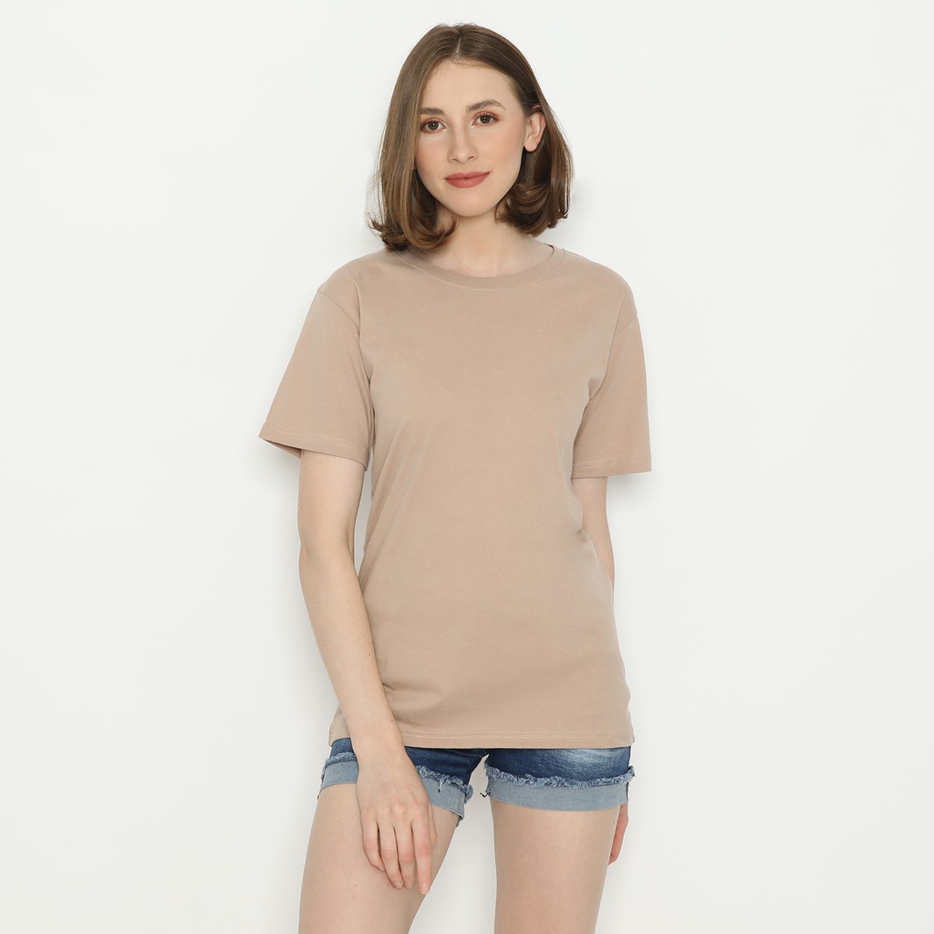 DAILY_STYLE1119 - KAOS WANITA POLOS MOCCA / KAOS POLOS