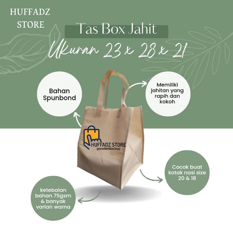 

(ISI 12 PCS) Goodiebag Box Jahit size 20x20 Tas Spunbond Hajatan