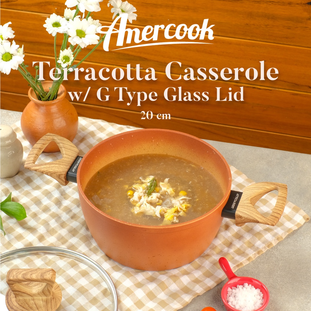 Amercook Panci Anti Lengket 20 cm Terracotta Series