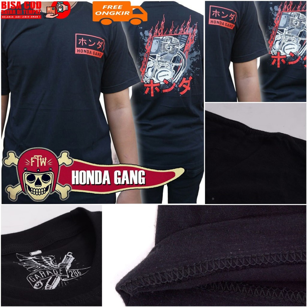 Kaos Honda Gank , Baju Honda Gank , Kaos Motor , Kaos Motor Touring Indonesia , Baju Motor Honda