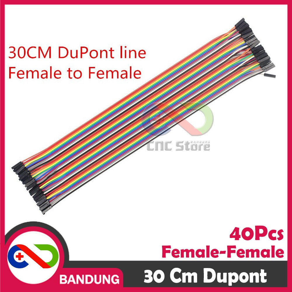 40PCS JUMPER CABLE KABEL 30CM FEMALE TO FEMALE DUPONT