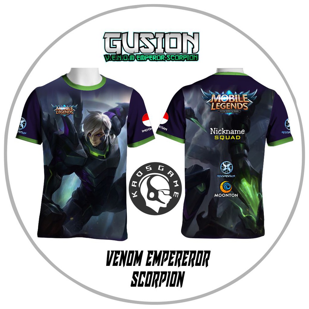 Kaos GUSION Mobile Legends Skin Lengkap Shopee Indonesia