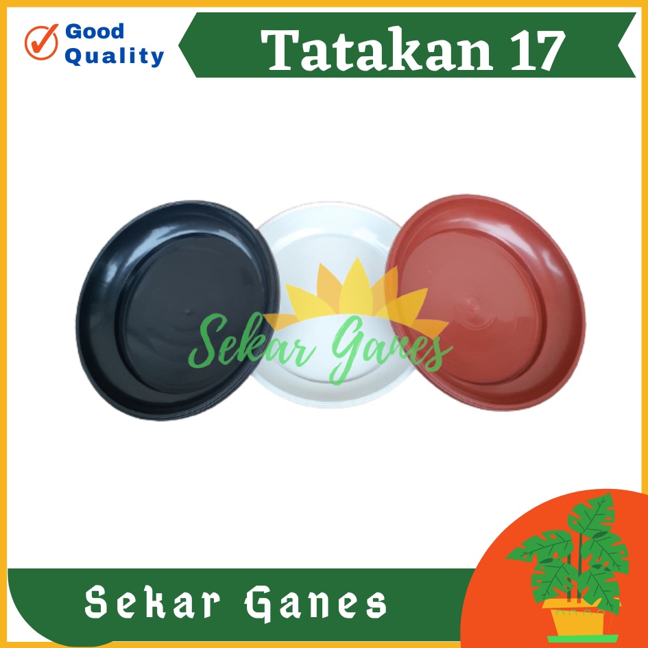 Sekarganes Alas Pot 17 Cm Hitam Putih Merah Bata Coklat Terakota Tatakan Pot 17 Cm Putih Merah Bata Hitam Alas Mawar Tray Gbl Eco - Tatakan Pot Bunga Tawon Putih