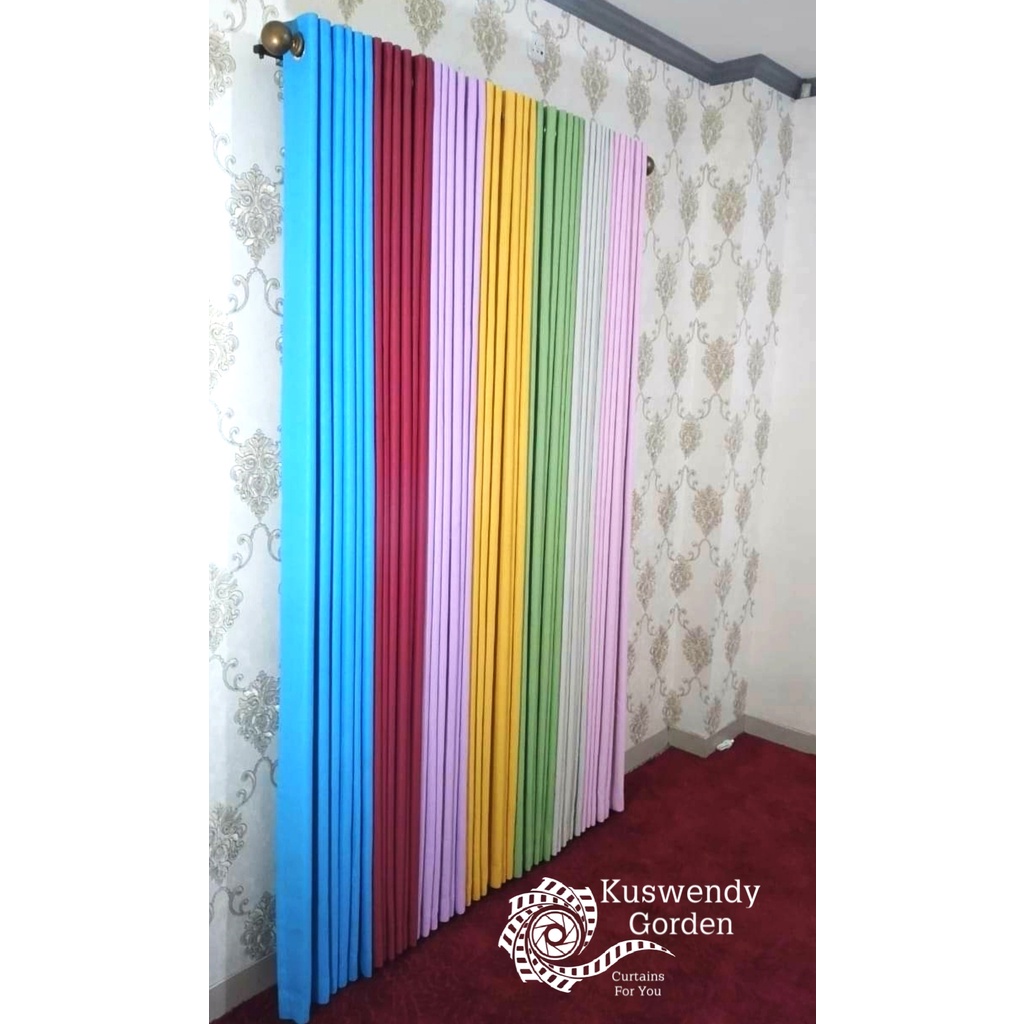 Gorden Blackout Polos 100 x 400 cm Tinggi 4 meter Hordeng Jendela Pintu Tirai Minimalis