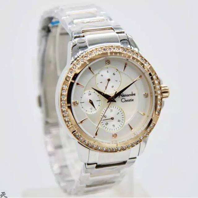 ( Preloved ) Alexandre Christie 2726 AC2726 Jam tangan wanita silver gold mewah / jam tangan bekas