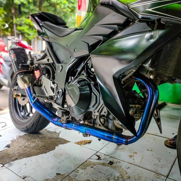 Readyy leheran knalpot z250 mt250 ninja 250 karbu cbr250rr header proliner r9 black devil arrow