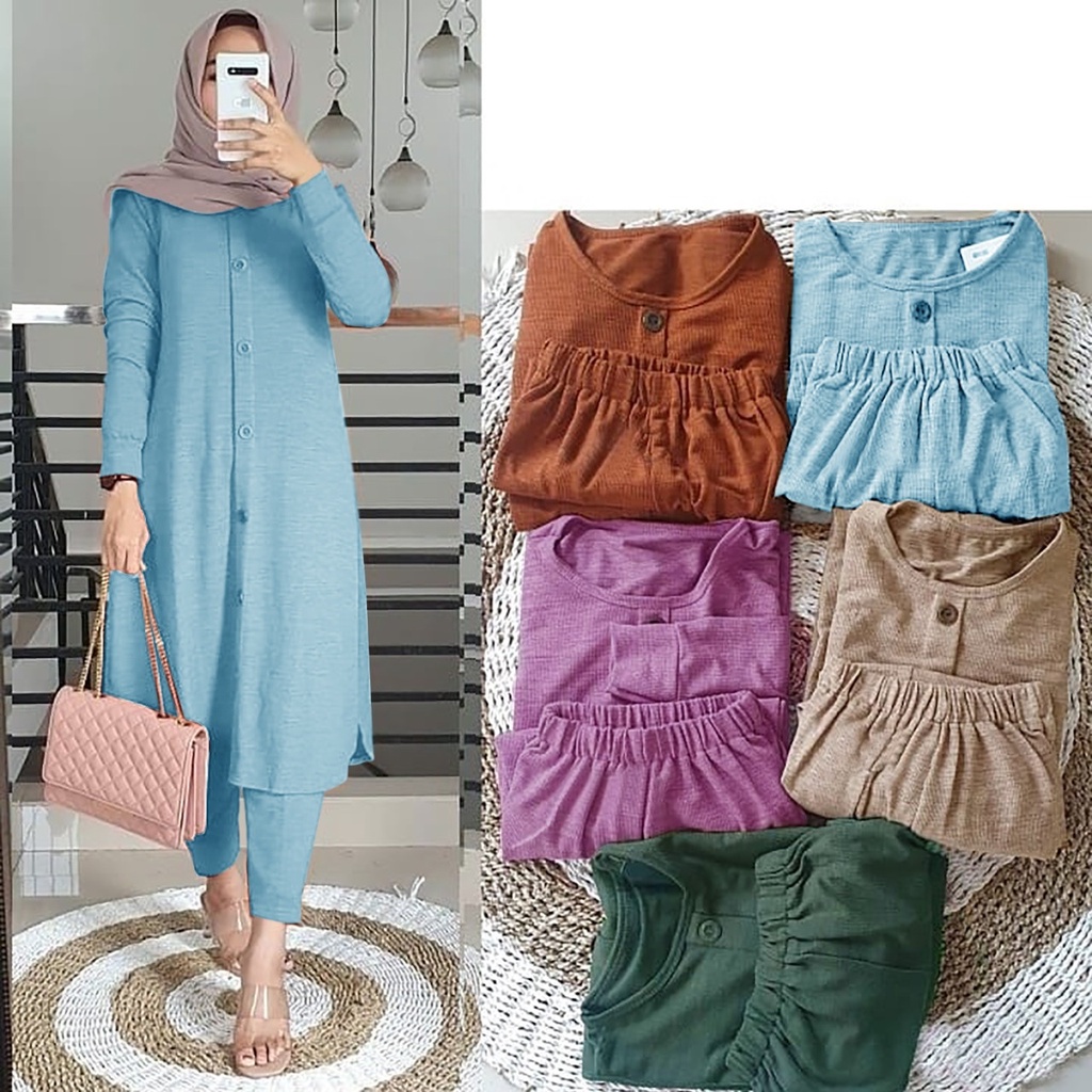 SETELAN SET ALEA SIMPLE 04 / PAKAIAN LONG TUNIK WANITA