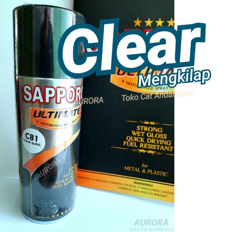 Clear Sapporo Ultimate C81 Clear Gloss Fernis Clir Gloss Mengkilap Klir Pernis Fernis Saporo Aksesor
