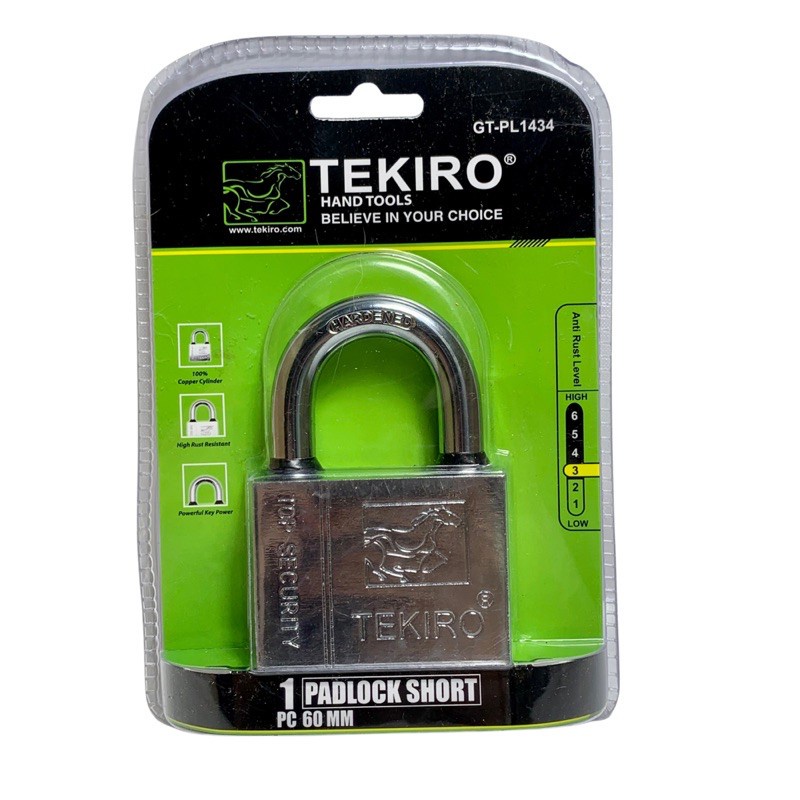 TEKIRO Gembok Leher Pendek 60 mm / Kunci Gembok Pendek 60mm PadLock Short Gembok Pagar Rumah