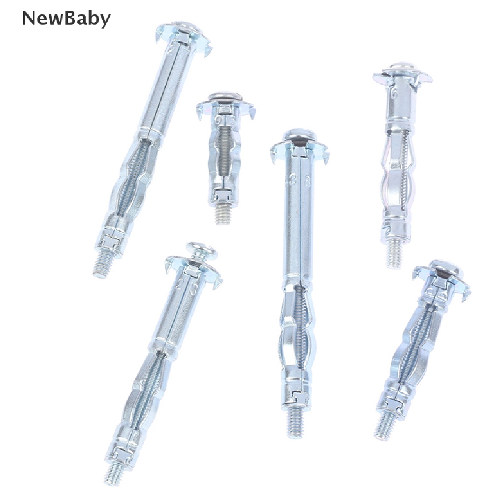 Newbaby 10Pcs M4 Plug Dinding Metal Hollow Untuk Plasterboard Drywall