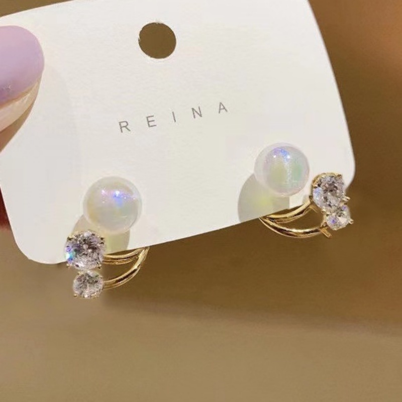 Anting Tusuk Model Mutiara Bahan Metal Warna Emas Untuk Wanita