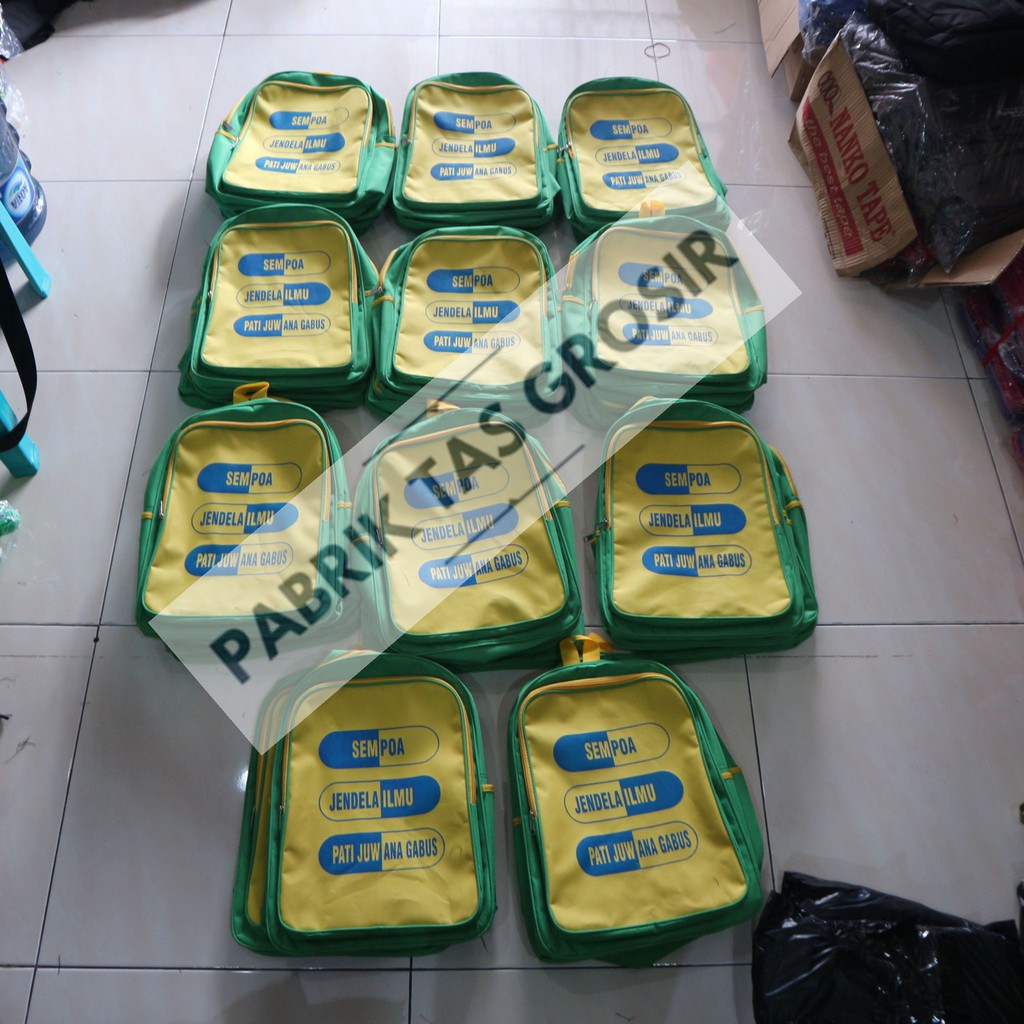 Jual Tas Ransel Grosir Sablon Motif Tas Souvenir Bingkisan Acara Seminar Organisasi Instansi