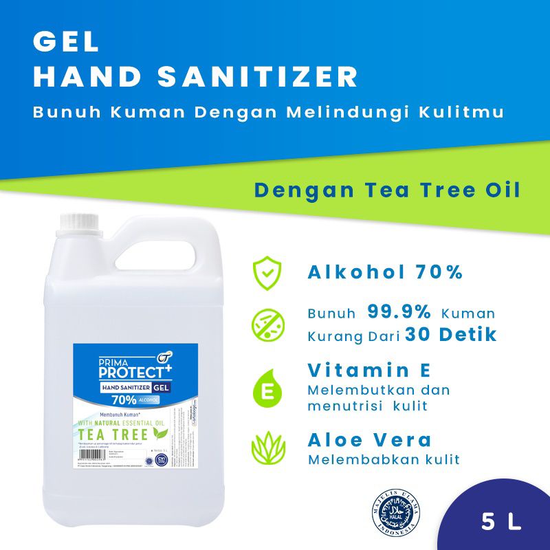 Prima Protect+ Hand Sanitizer 5L Gel Tea Tree
