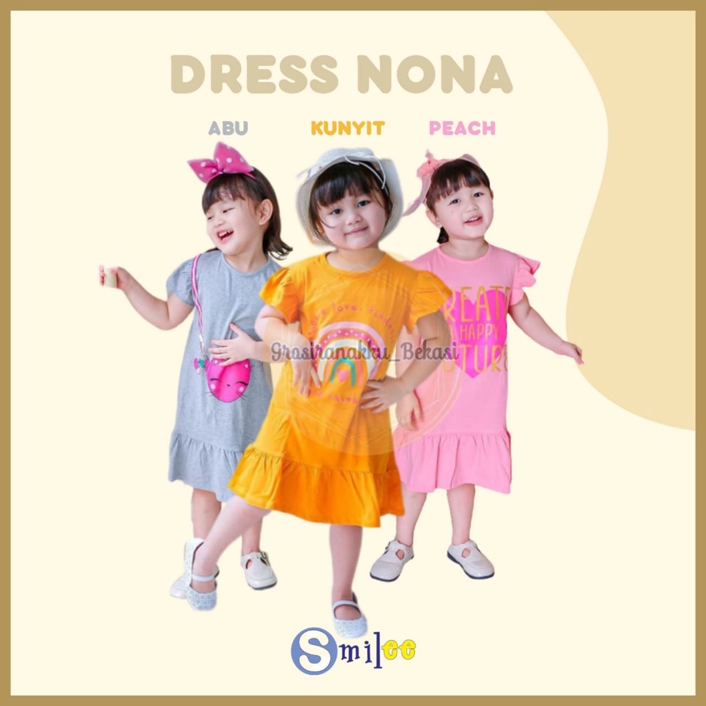 Dress Anak Smilee Nona Mix Motif size 1-5 Tahun