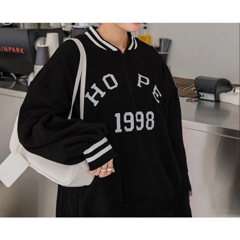 HOPE 1998 2XL Jaket Oversize Big size Jumbo Wanita Pria Jaket Baseball Korean Style Varsity Hot Item Best Seller Trends Jaket Bomber