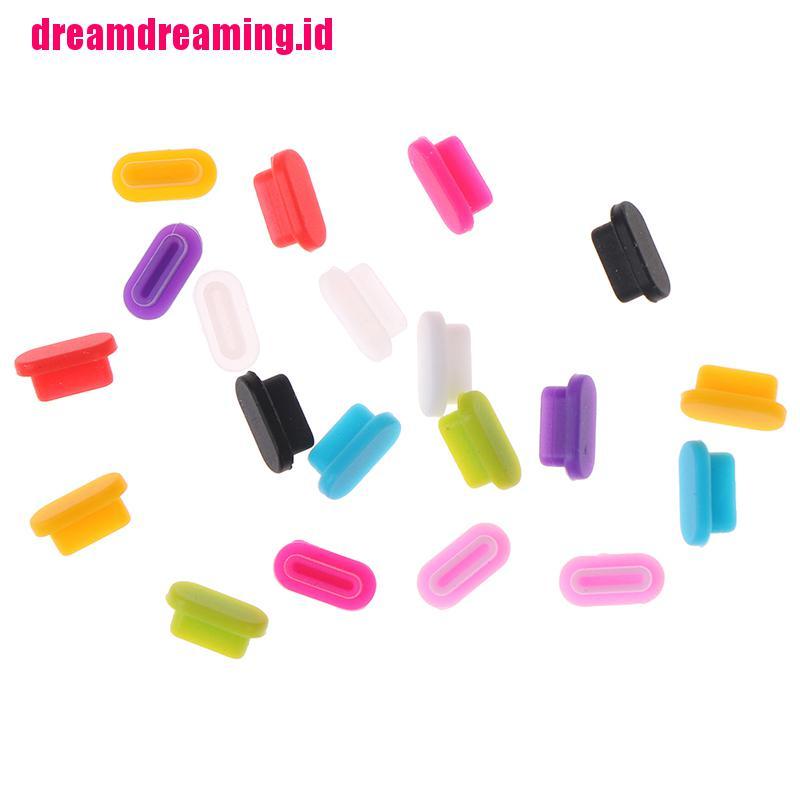 Ddid 5pcs / Set Penutup Lubang Earphone Anti Debu Tipe C Bahan Silikon Warna-Warni