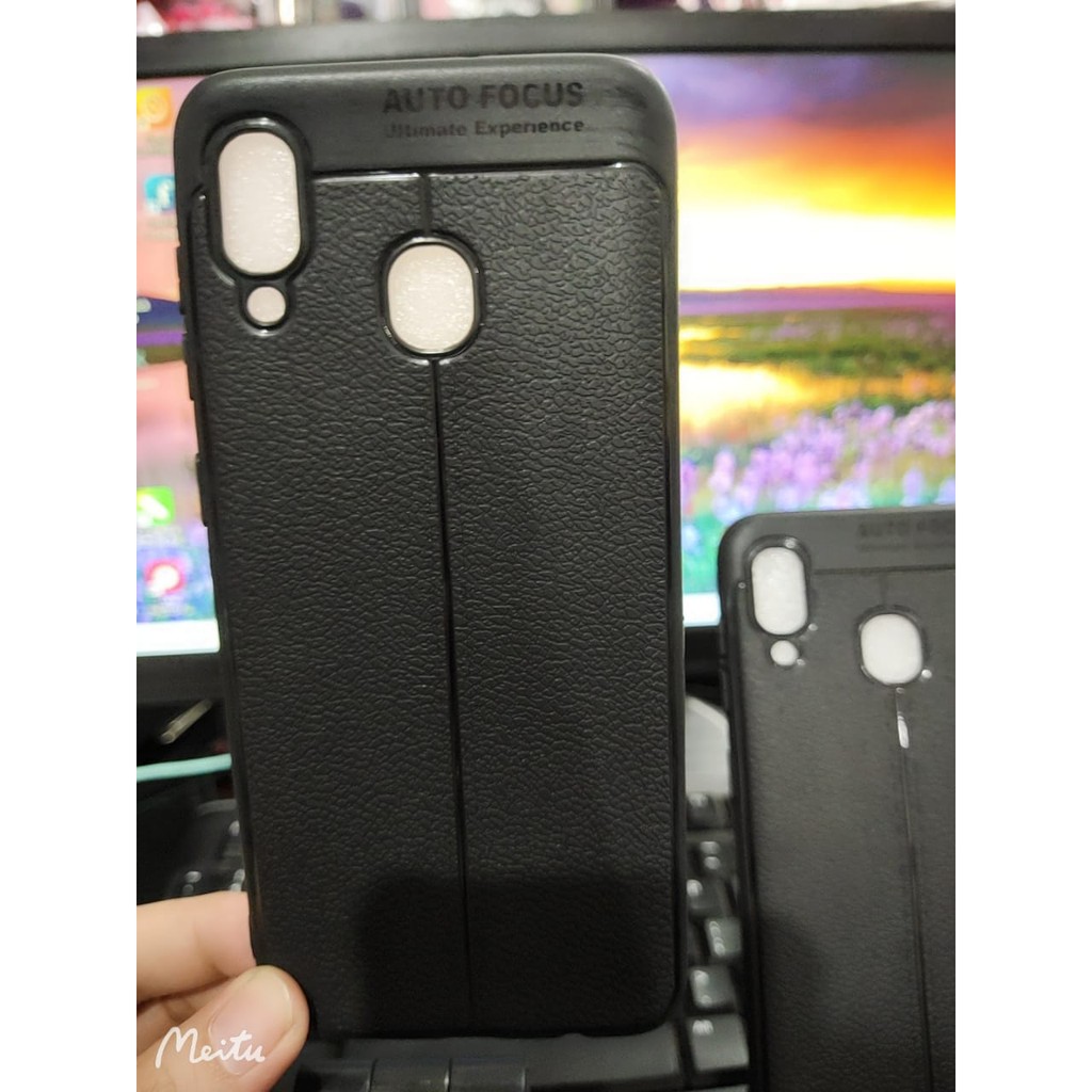 AUTOFOCUS Samsung A20 A205F 6.4&quot; Leather Soft Case Samsung A30 A305F Auto Fokus Motif Kulit Jeruk