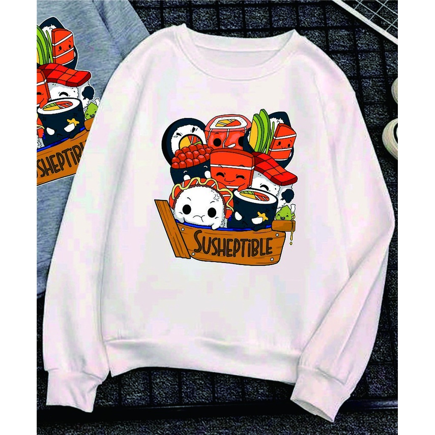 Promo Baju Atasan Wanita Terbaru SUSHEPTIBLE Crewneck Sweater Dewasa Perempuan