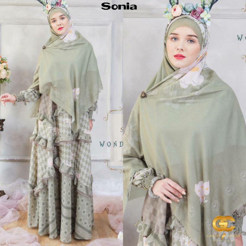 SONIA SET WONDERLAND SERIES Original By CM Signature Jawhara Syari. Gamis set premium elegan mevvah 