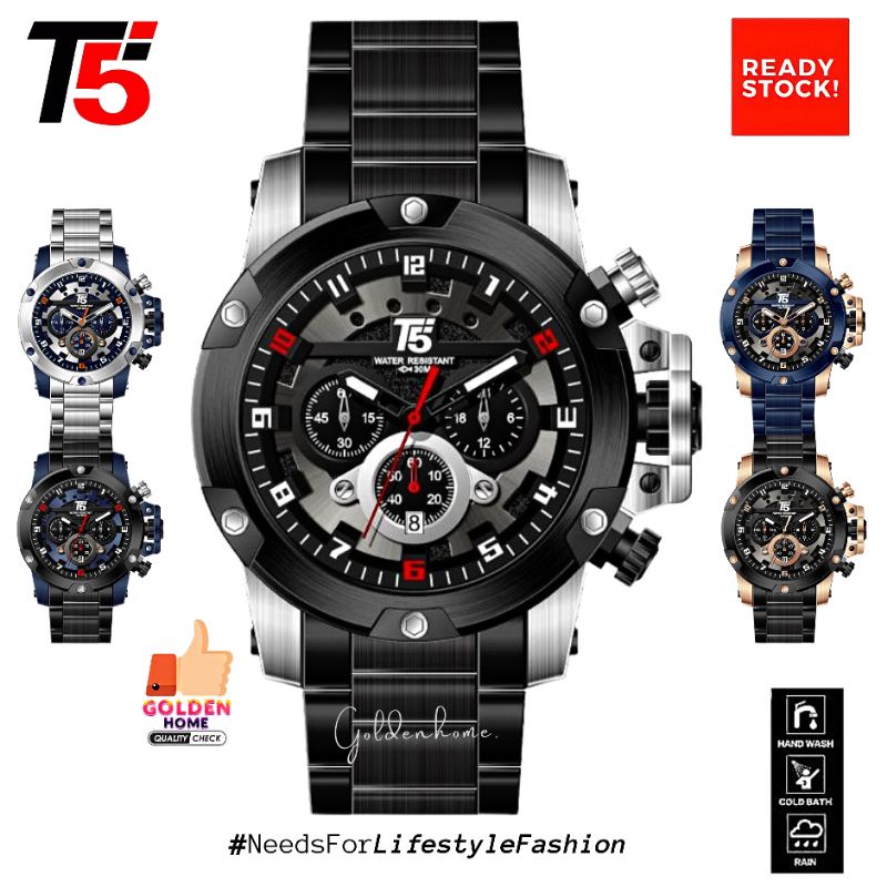 SALE JAM PRIA T5 ORIGINAL 100% H3760 3760 H3760G CHRONOGRAPH FREE GIFT/HADIAH TAHAN AIR 3ATM BERGARA