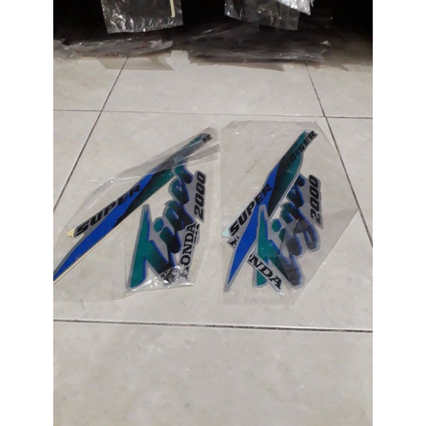 STRIPING STIKER LIS BODY MOTOR HONDA TIGER TILAS 1996 1997 BIRU SILVER