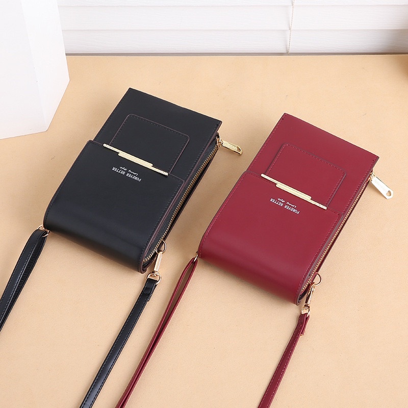 Tas Selempang Kulit Wanita Dompet Hp Cewek Touchscreen Mini Bag LN L071