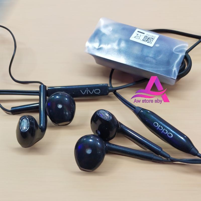 (BLACK EDITION) EARPHONE ORI BASS STEREO HEADSET VIVO/ HEADSET OPPO/ EARPHONE OPPO