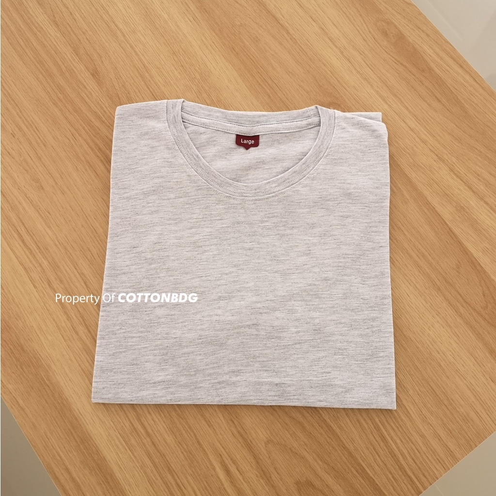 KAOS POLOS PRIA PUTIH WHITE MISTY TANGAN PENDEK UKURAN S-XL BAHAN TWOTONE 30S ORGINAL