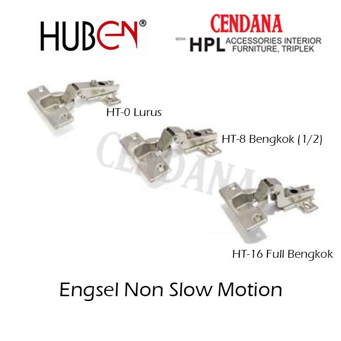 Engsel Sendok Huben Biasa (Lurus, 1/2 Bengkok, Full Bengkok)