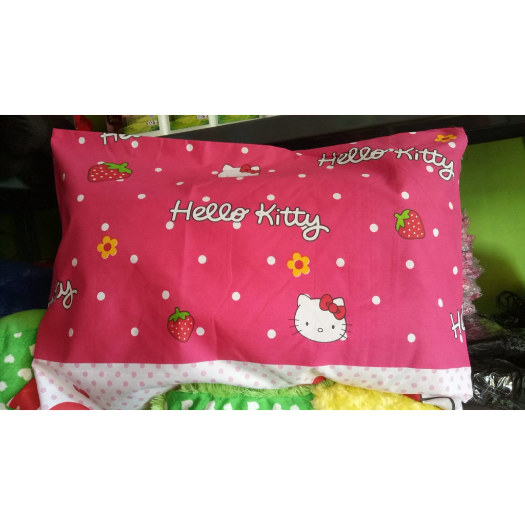 HOT ITEM Sarung Bantal Karakter Hello Kitty Doraemon Keropy Motif Bunga Shabby